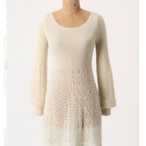 Anthropologie Cream Sweater Dress